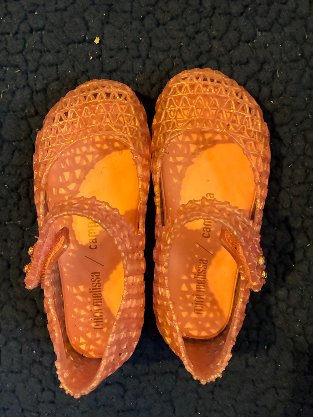Mini Melissa pink Jelly Woven Mary Jane Sandals